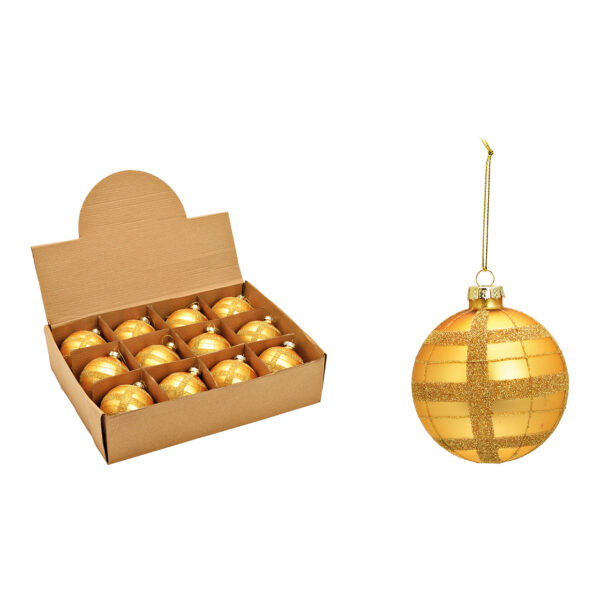 Bola de Navidad de cristal dorada Ø8cm