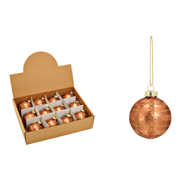 Bola navideña de cristal bronce Ø6cm