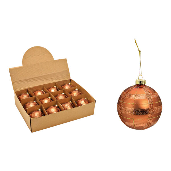 Bola navideña de cristal bronce Ø8cm