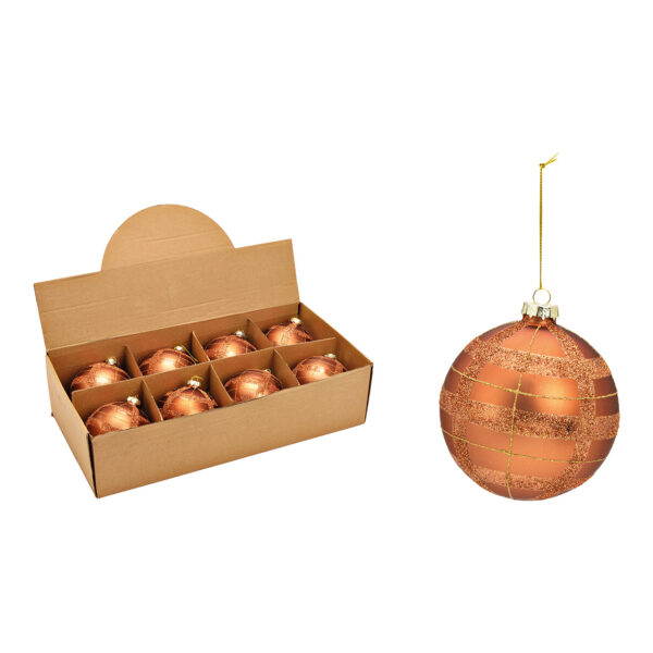 Bola navideña de cristal bronce Ø10cm