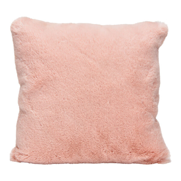 Almohada de piel de conejo, piel sintética de poliéster rosa (An./Al.) 40x40cm