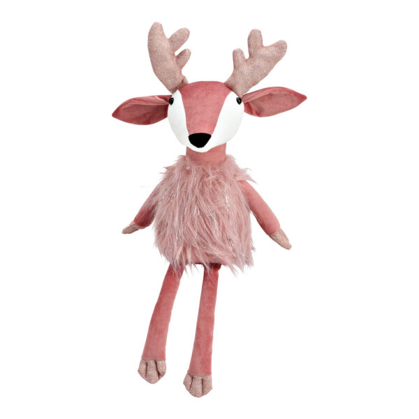 Taburete de borde Bambi de textil rosa (An/Al/Pr) 22x50x15cm