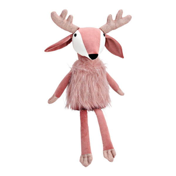 Taburete de borde Bambi de textil rosa (An./Al./Pr.) 25x60x16cm