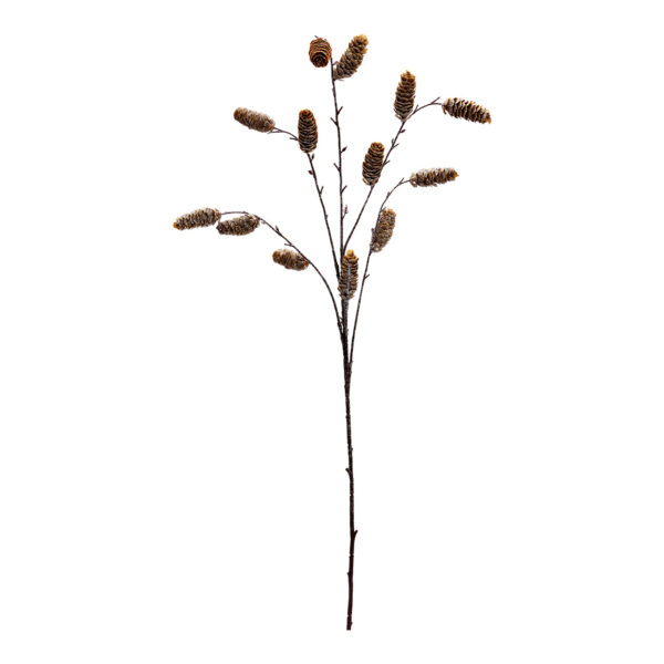 Rama cónica de 14 cabezas con purpurina de plástico marrón (alto) 92cm