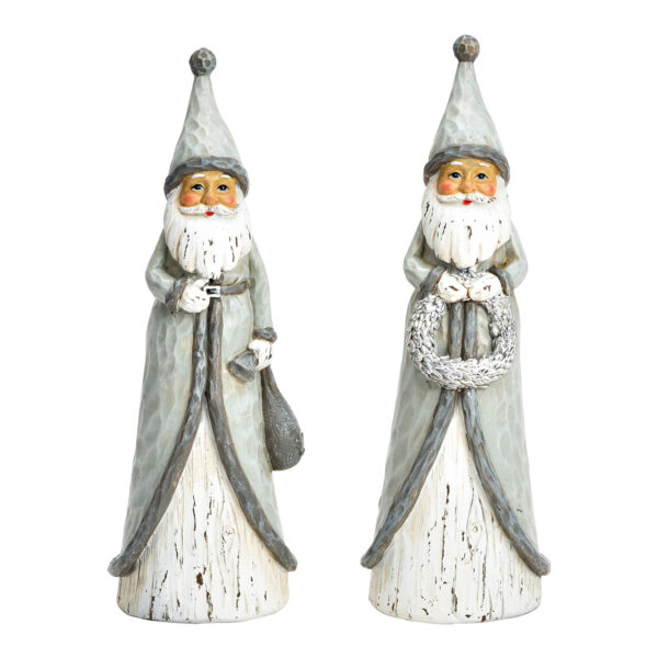 Papá Noel de poli gris, 2 surtido, (An./Al./Pr.) 7x23x6cm