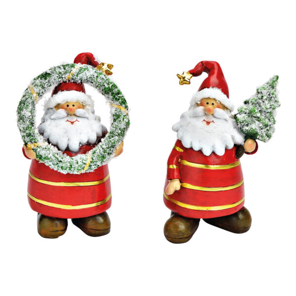 Papá Noel de poli rojo, 2 surtido, (An./Al./Pr.) 7x12x6cm