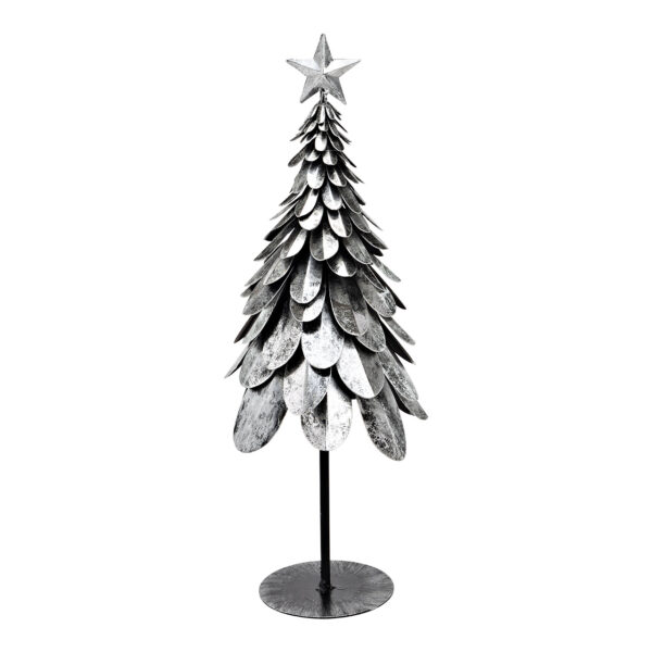 Árbol de Navidad de metal plateado (An./Al./Pr.) 22x50x22cm