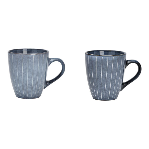 Taza de cerámica azul, doble pared, (ancho/alto/profundidad) 13 x 10 x 9 cm, 380 ml