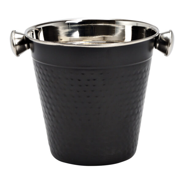 Enfriador de champán de metal negro, plata (An./Al./Pr.) 17x14x14cm