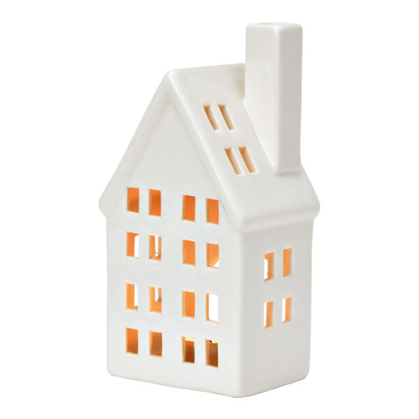 Casita de porcelana Windlight blanca (An./Al./Pr.) 7x14x5cm