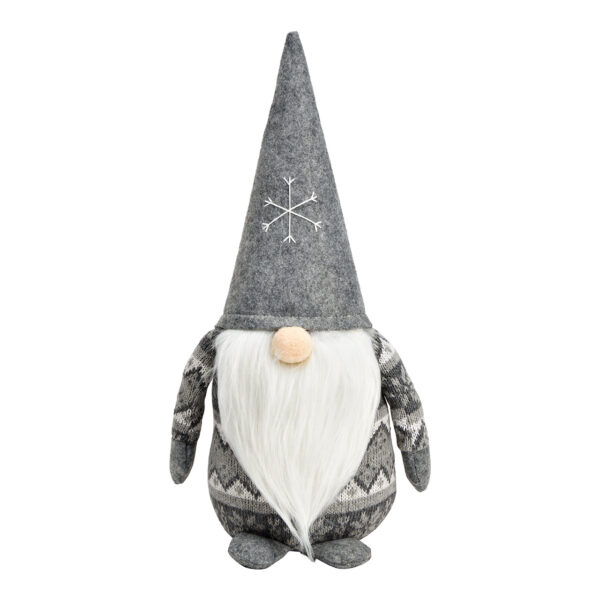 Gnomo de tela gris (An./Al./Pr.) 20x40x16cm