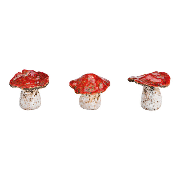 Seta de cerámica roja, 3 compartimentos, (ancho/alto/profundidad) 7 x 6 x 7 cm