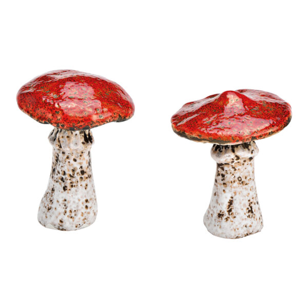 Seta de cerámica roja doble, (An./Al./Pr.) 8x9x8cm