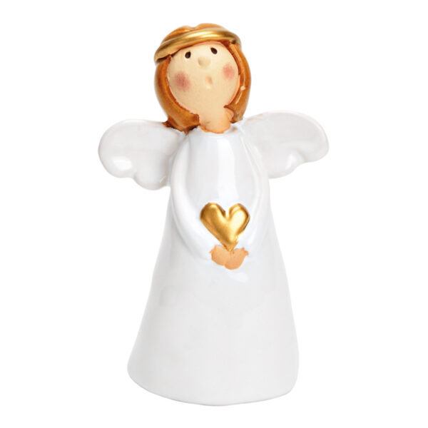 Ángel de cerámica blanco (An./Al./Pr.) 6x10x4cm