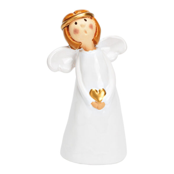 Ángel de cerámica blanco (An./Al./Pr.) 7x14x6cm