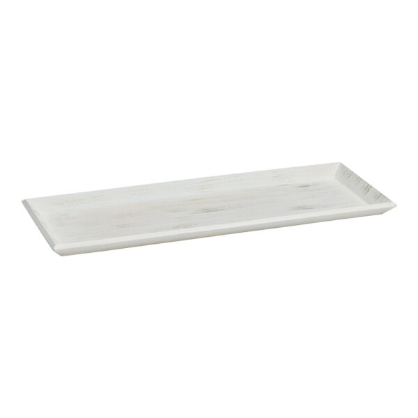 Bandeja madera blanca, dorada (An./Al./Pr.) 40x1,7x14cm
