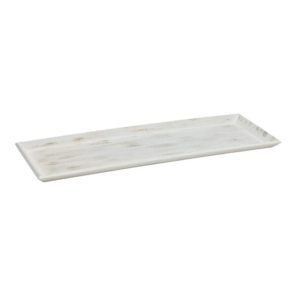 Bandeja madera blanca, dorada (An./Al./Pr.) 50x1,7x14cm