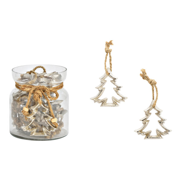 Para colgar árbol de Navidad, 6x7x0,5cm, 30 uds en cristal 10x12x10cm metal plata