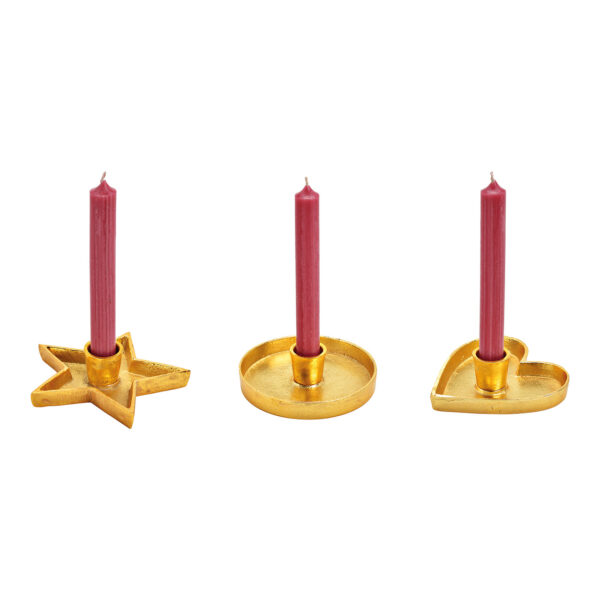 Candelabro de metal dorado de 3 compartimentos (An./Al./Pr.) 13x4x13cm