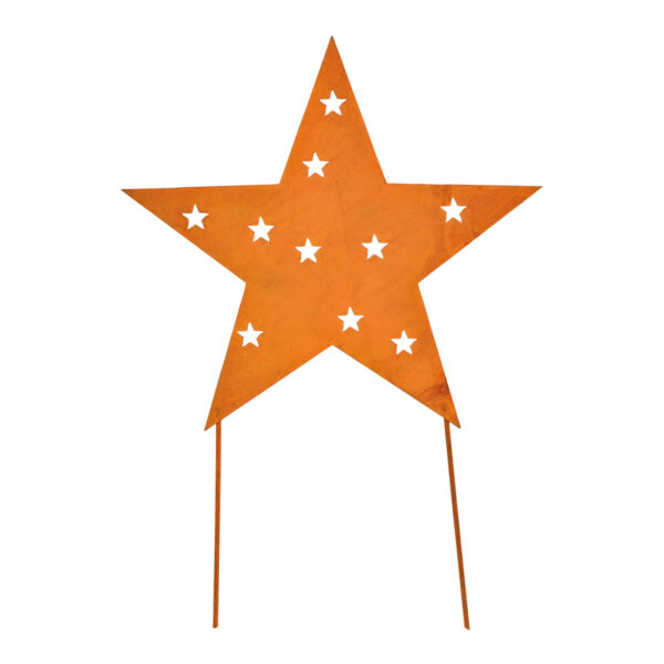 Enchufe estrella, acabado oxidado, fabricado en metal marrón (An/Al) 21x34cm