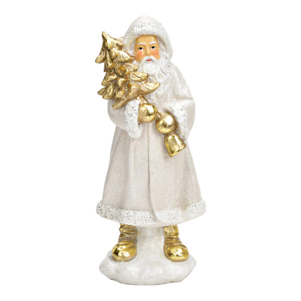 Papá Noel con purpurina de poli blanco, (An/Al/Pr) 12x26x11cm