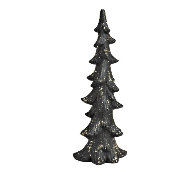 Abeto de arcilla negro, dorado (ancho/alto/profundidad) 18 x 46 x 13 cm