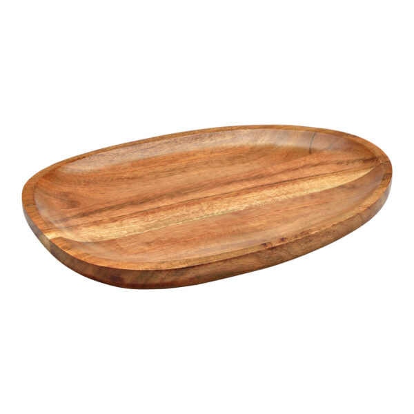 Cuenco de madera de acacia ovalado natural (ancho/alto/profundidad) 25x2x17cm