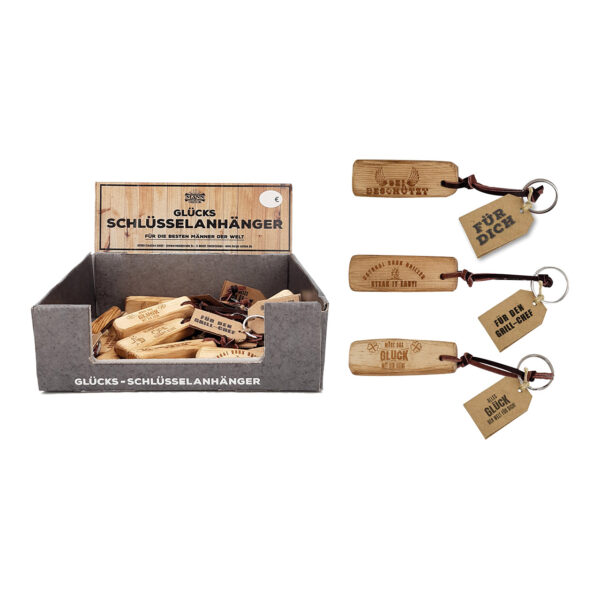 Llavero felicidad, für die besten Männder der Welt, de madera natural (an/al/pr) 7x2x1cm