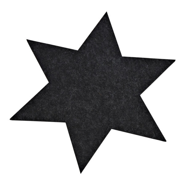 Mantel individual estrella 5mm fieltro gris (An/Al) 30x26cm