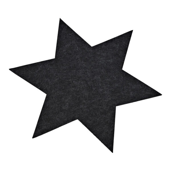 Mantel individual estrella 5mm fieltro gris (An/Al) 35x31cm