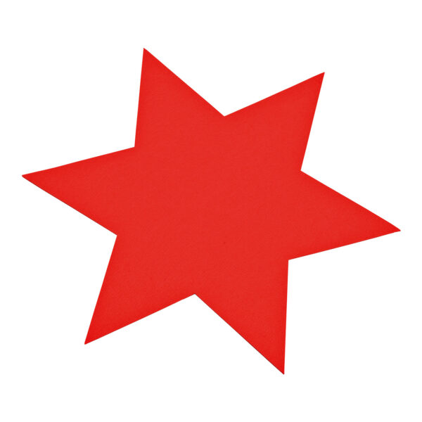 Mantel individual estrella 5mm fieltro rojo (An/Al) 35x31cm