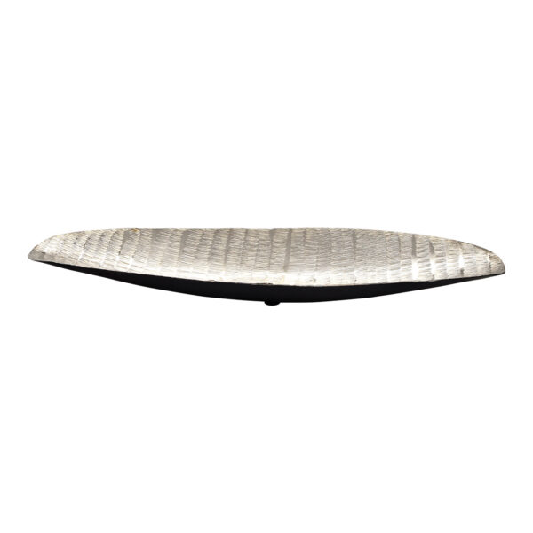 Cuenco ovalado de metal plateado (An./Al./Pr.) 46x4x13cm