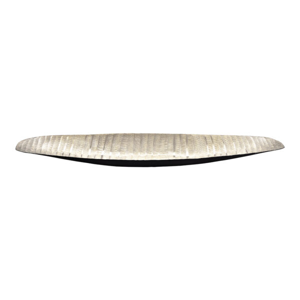 Cuenco ovalado de metal plateado (An./Al./Pr.) 68x5x17cm