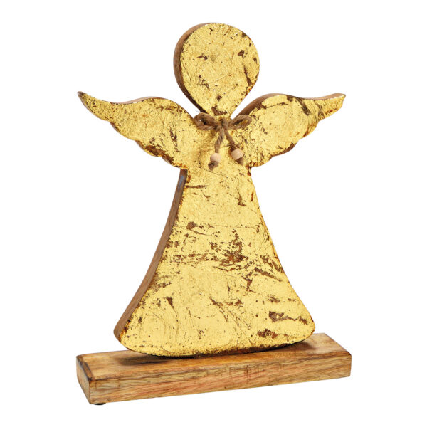 Ángel de madera de mango dorado (An./Al./Pr.) 25x33x7cm