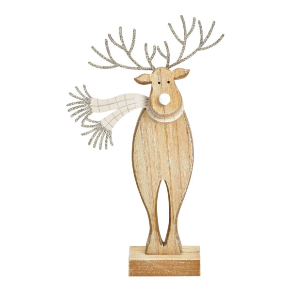 Alce de madera/metal natural (An./Al./Pr.) 18x27x4cm