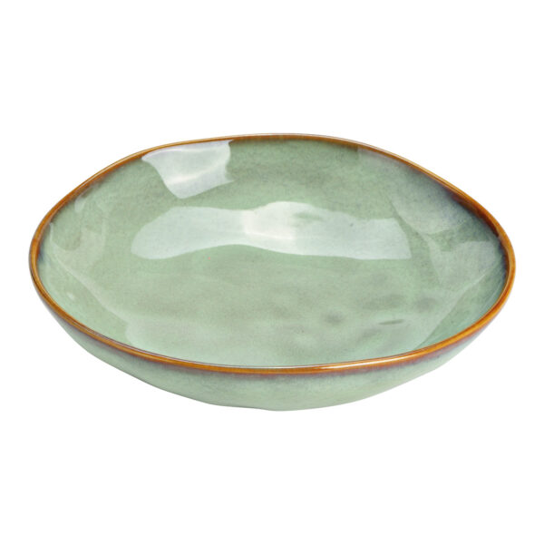 Cuenco de gres verde (ancho/alto/profundidad) 18x4x18cm