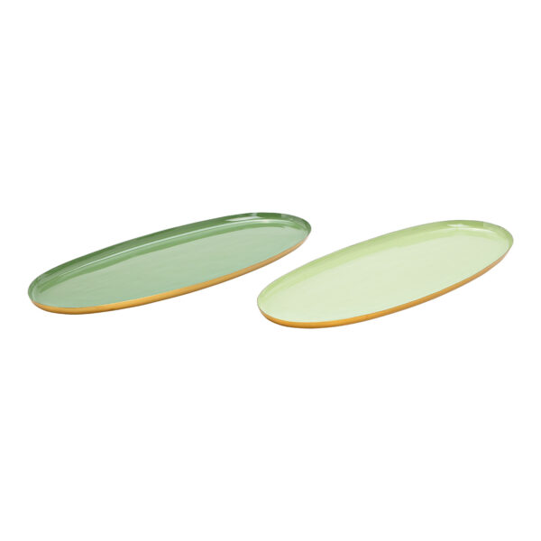 Placa de metal verde doble, (An/Al/Pr) 42x1x16cm