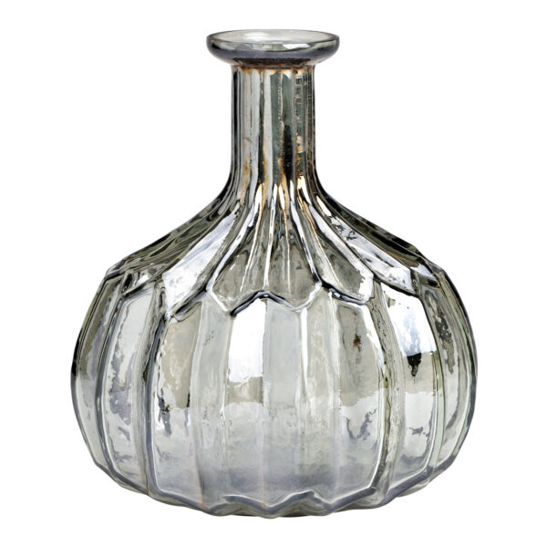 Jarrón de cristal gris (An./Al./Pr.) 14x16x14cm