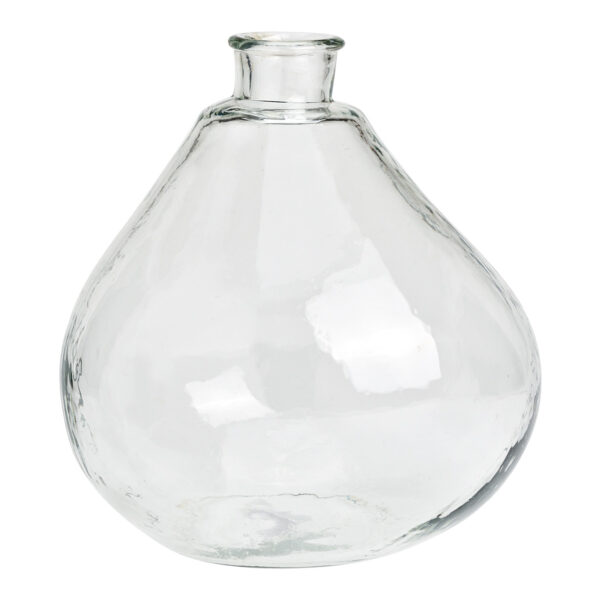 Jarrón de cristal transparente (An./Al./Pr.) 23x30x23cm