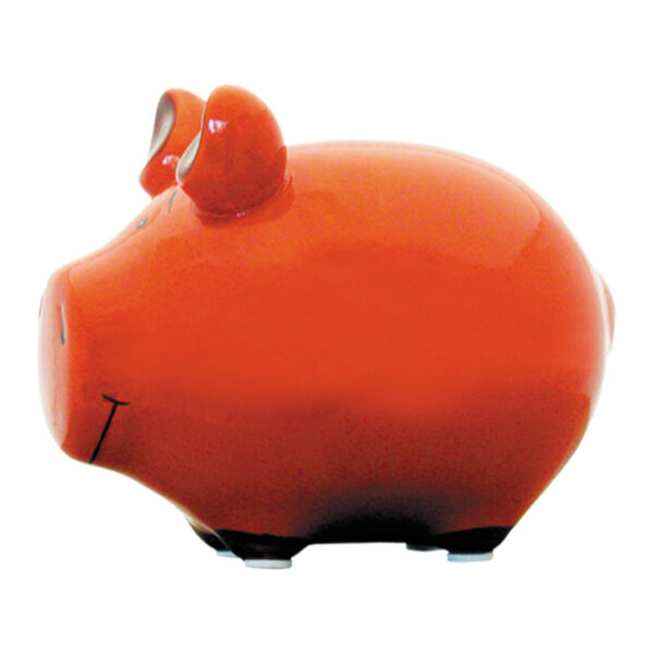 Hucha KCG Cerdito, cerámica Rojo (An./Al./Pr.) 12,5x9x9cm