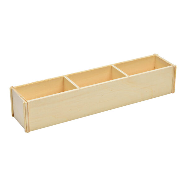 Caja expositora para mezcla de especias de madera natural (An./Al./Pr.) 39x7x9cm de capacidad, 24 tubos