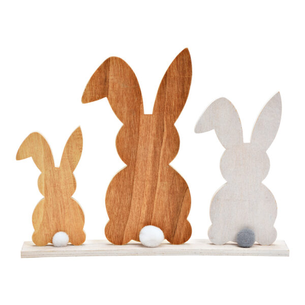 Soporte Conejitos madera Marrón / Blanco (Ancho / Alto / Fondo) 35x27x5cm