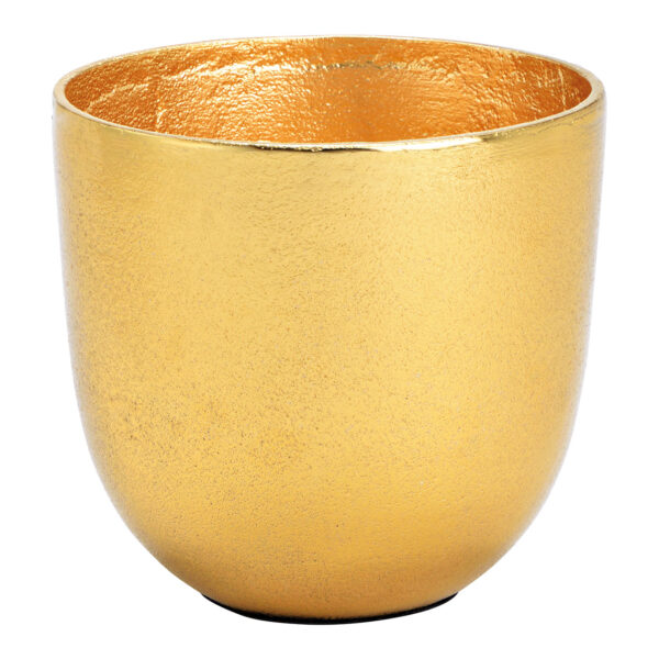 Macetero de metal dorado (An./Al./Pr.) 14x13x14cm