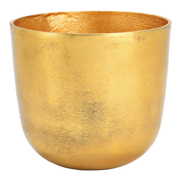 Cuenco de metal dorado (An./Al./Pr.) 19x17x19cm