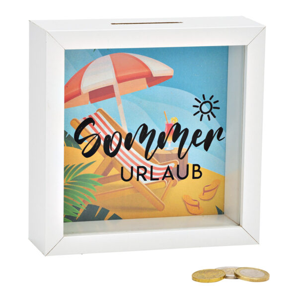 Adorno navideño de verano de madera y cristal blanco 15x15x5cm