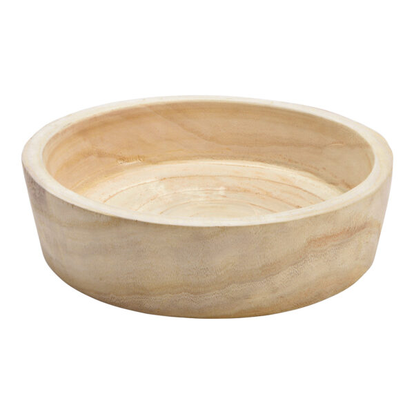 Cuenco de madera de paulownia natural (ancho/alto/profundidad) 33 x 9 x 33 cm