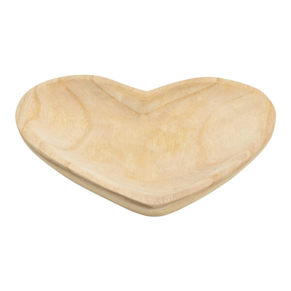 Plato corazón de madera de paulownia natural (An./Al./Pr.) 26x4x24cm