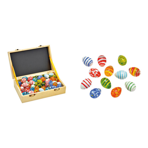 Huevos de Pascua de cristal de colores, 12 unidades, (An./Al./Pr.) 2 x 3 x 2 cm