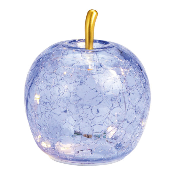 Manzana con LED 10s con temporizador de cristal Violeta claro (An./Al./Pr.) 11x12x11cm