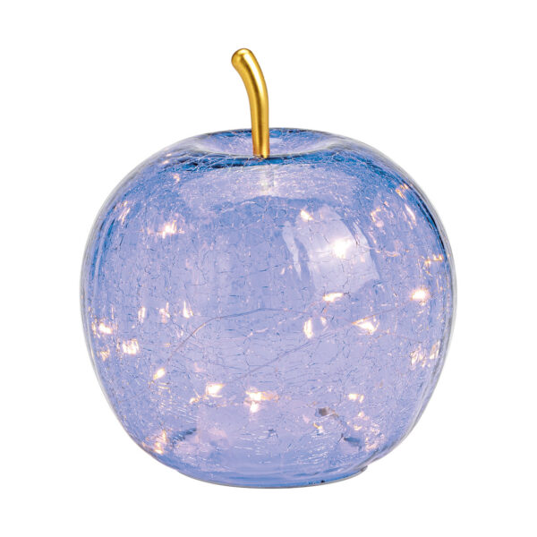 Manzana con LED 20s con temporizador de cristal Violeta claro (An./Al./Pr.) 16x17x16cm